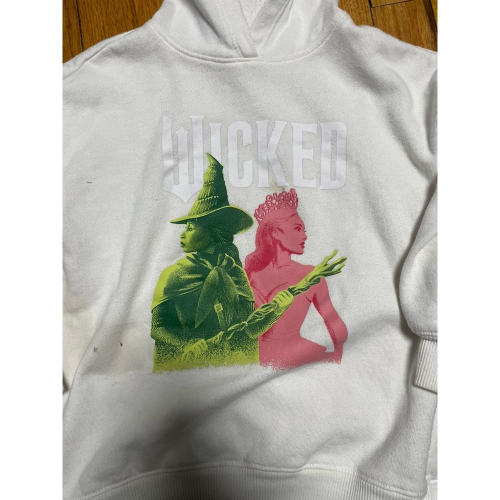 Girls' WICKED LOGO long-sleeved hooded sweatshirt, Pink/Green  Size S(6-7)